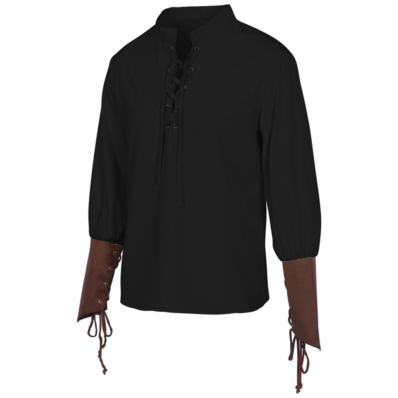 Men's Medieval Pirate Shirt Re - Medieval Gothic Lace Up Pirate Shirt 评论和价格