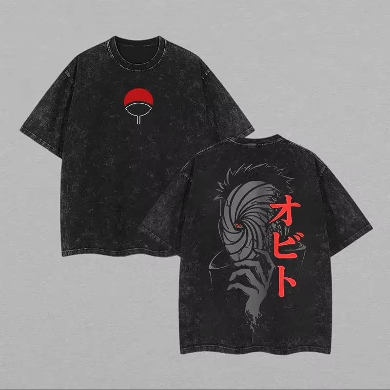 Naruto Obito Uchiha Men T Shir - Acid Wash Vintage Graphic T Shirt 评论和价格