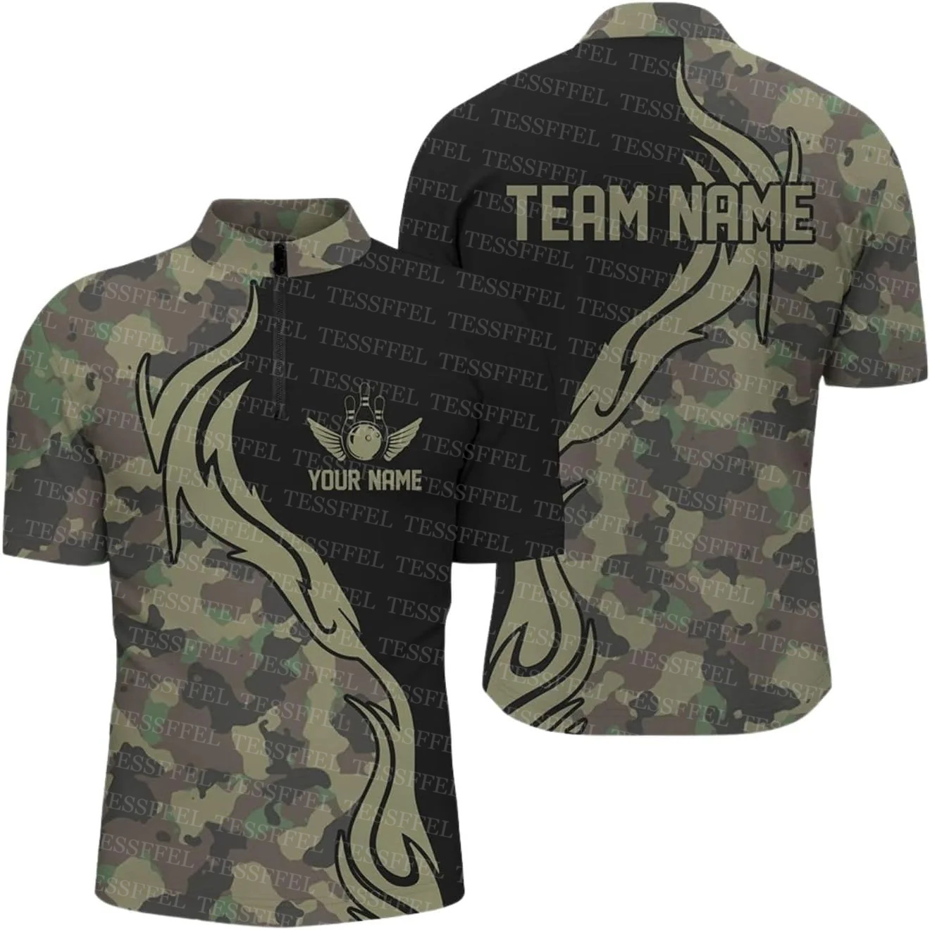 Custom Name Graffiti Flame Str - Short Sleeve Bowling Shirt Retro 评论和价格
