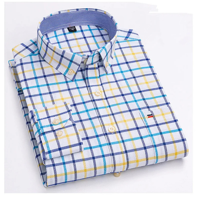 2024 new Men's Shirt Long slee - Oxford Cotton Casual Shirt Business 评论和价格