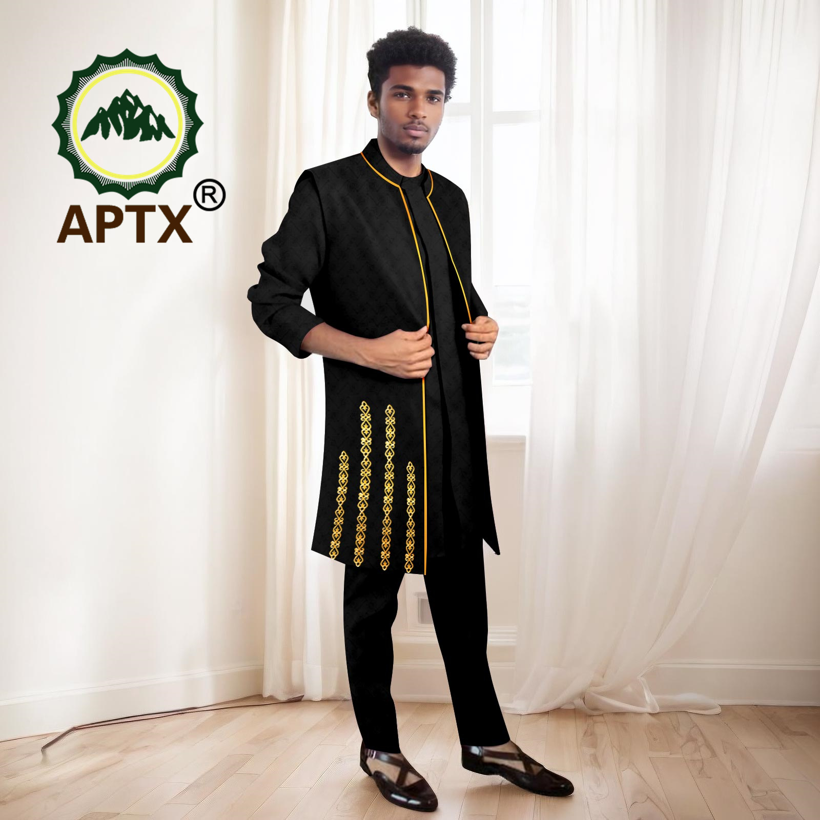 African Men Suits High Quality - Mandarin Collar Formal Shirt Slim Fit 评论和价格
