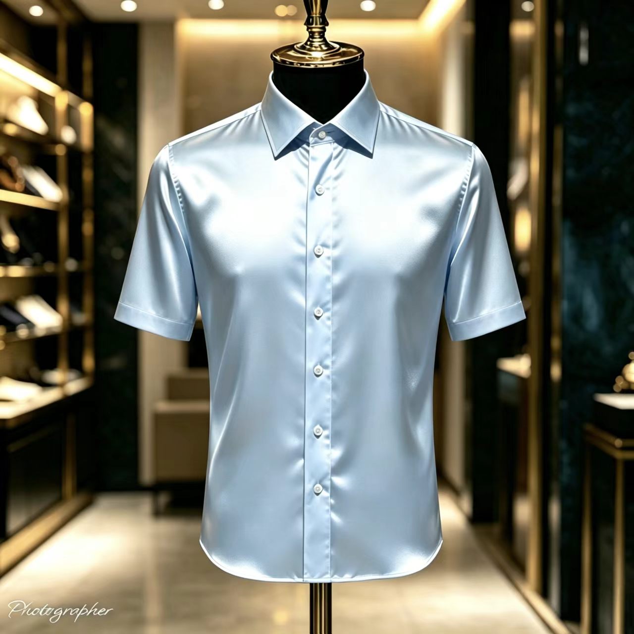 Men's Solid Color Satin Short- - Mens Satin Silk Dress Shirt 评论和价格