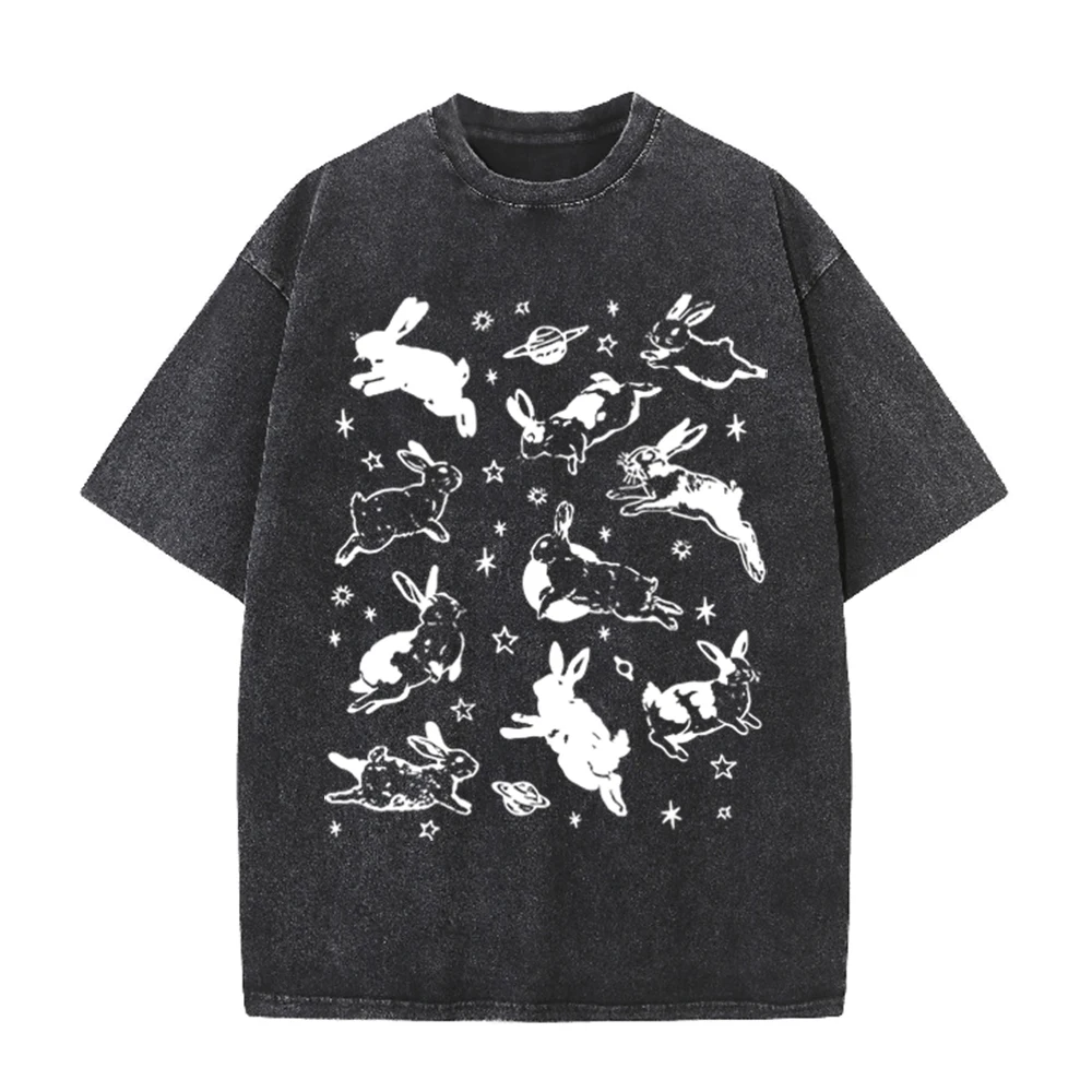 2026 Vintage Space Rabbit Plan - Acid Wash Vintage Graphic T Shirt 评论和价格