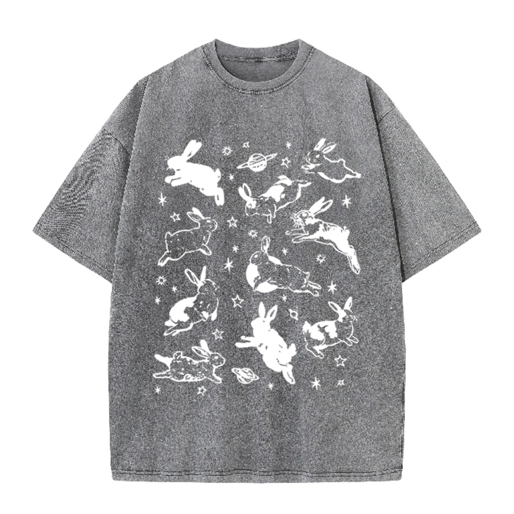 2026 Vintage Space Rabbit Plan - Acid Wash Vintage Graphic T Shirt 评论和价格