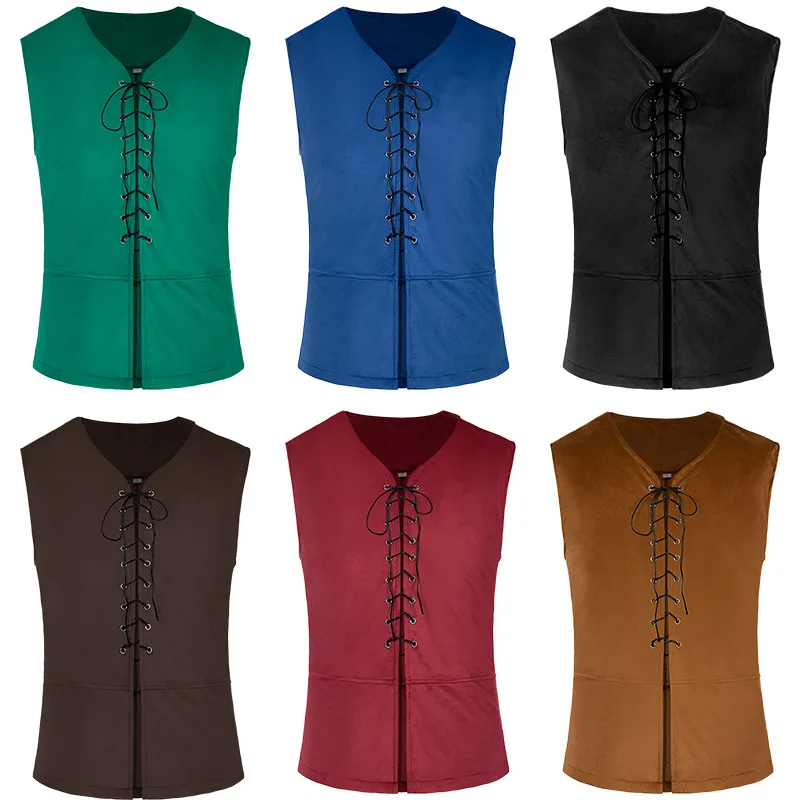 Medieval Shirts Gothic Steampu - Medieval Gothic Lace Up Pirate Shirt 评论和价格