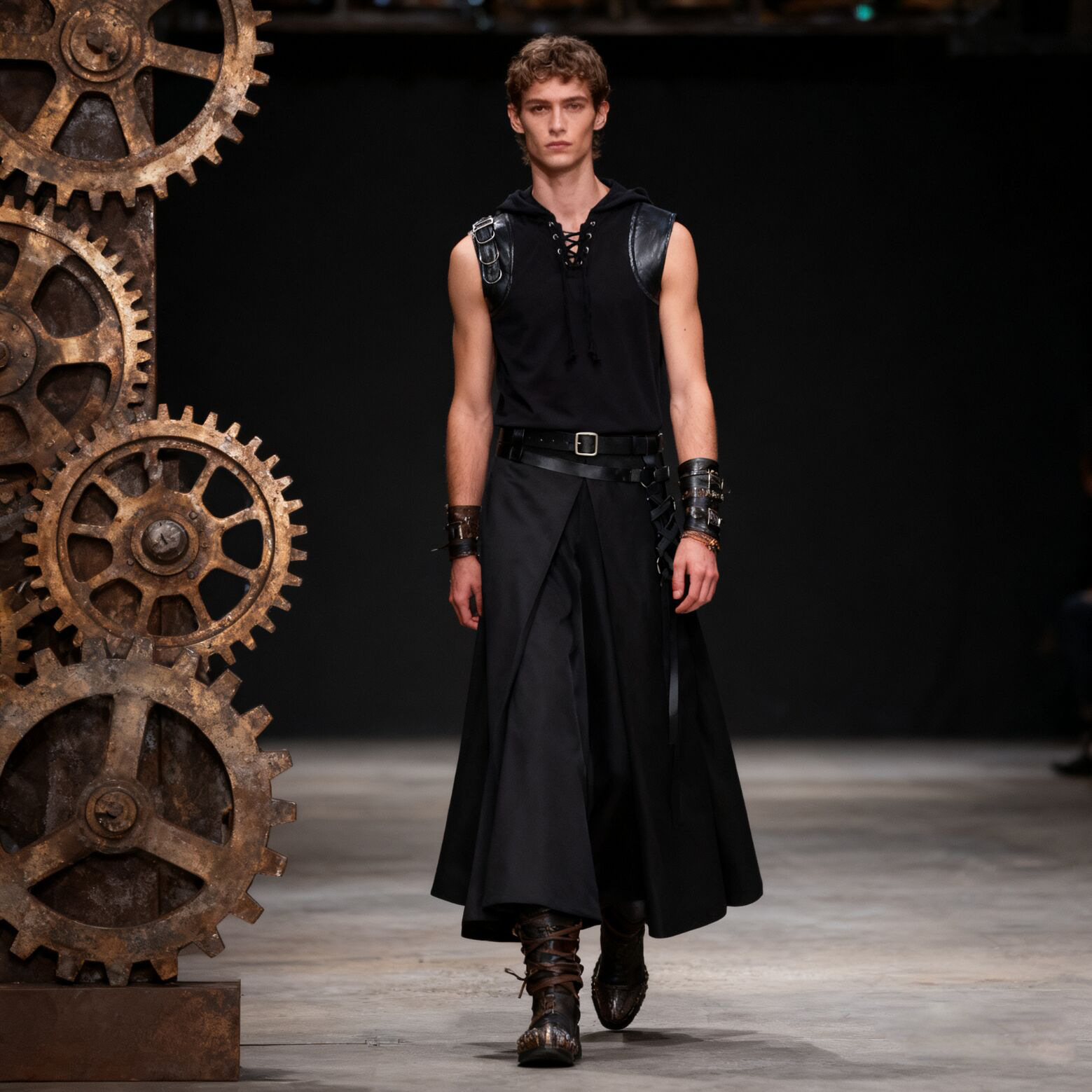 Men's Medieval Pirate Shirts L - Medieval Gothic Lace Up Pirate Shirt 评论和价格