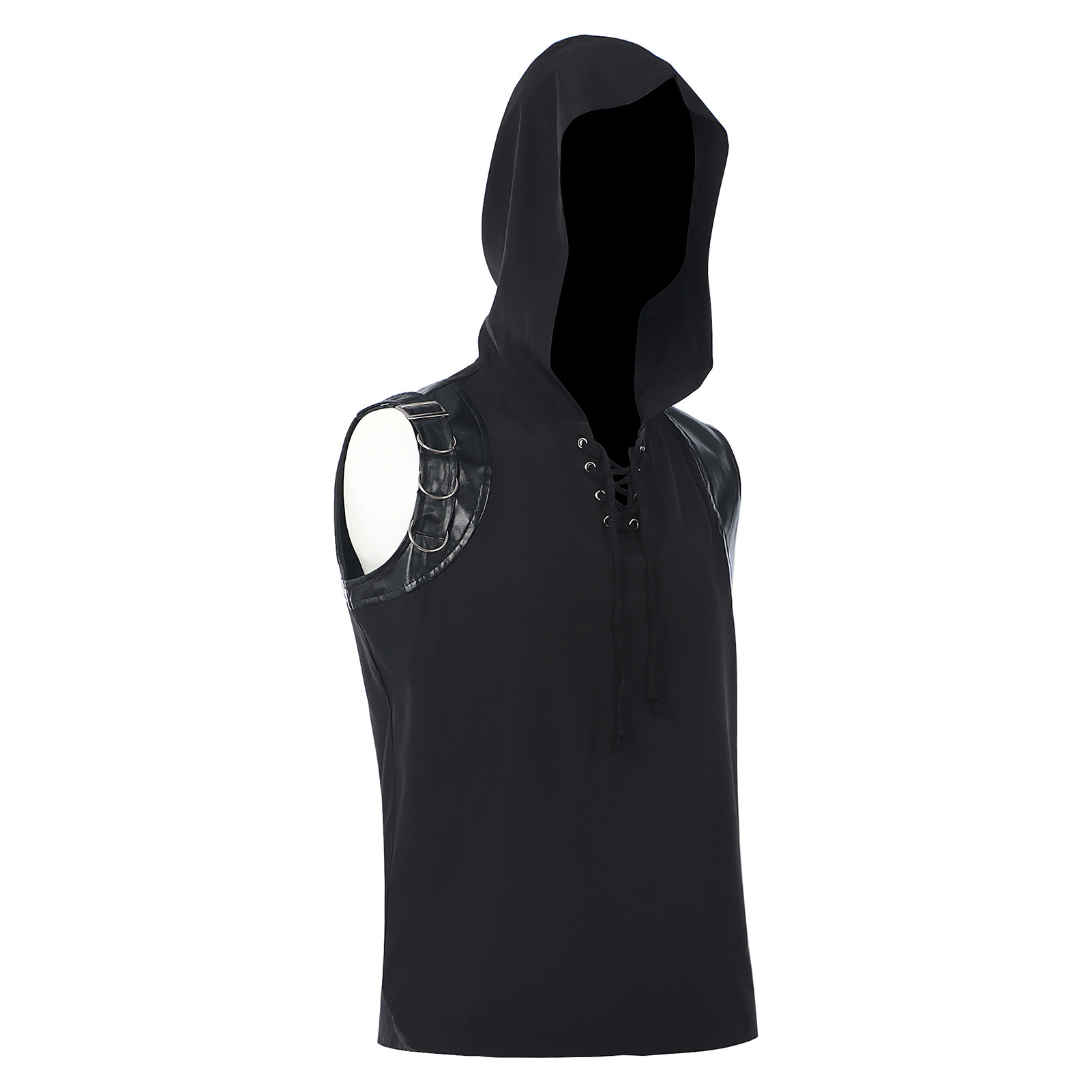 Men's Medieval Pirate Shirts L - Medieval Gothic Lace Up Pirate Shirt 评论和价格