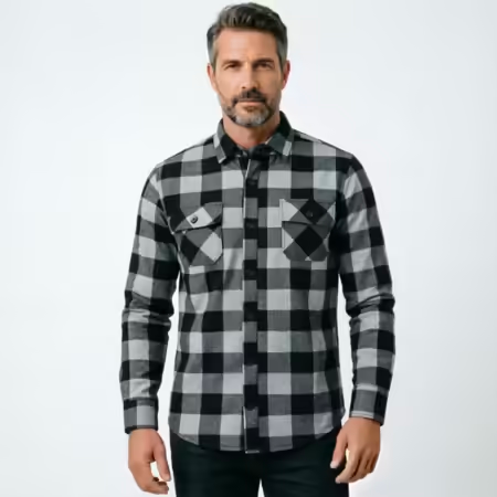 2026 Autumn and Winter Long Sl - Flannel Plaid Shirt Heavy Weight 评论和价格