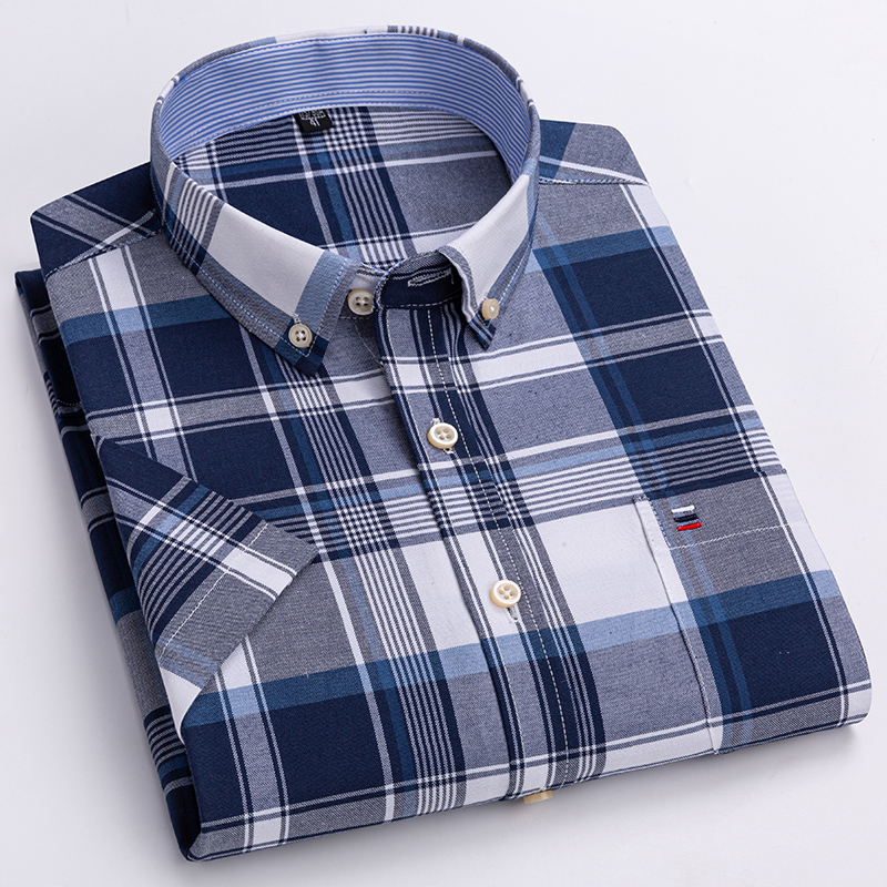 Quality Men Shirt Short Sleeve - Oxford Cotton Casual Shirt Business 评论和价格