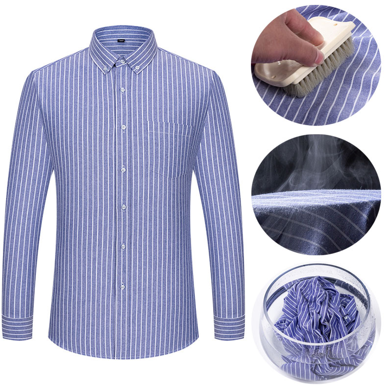 100% Cotton Breathable Men Oxf - Oxford Cotton Casual Shirt Business 评论和价格