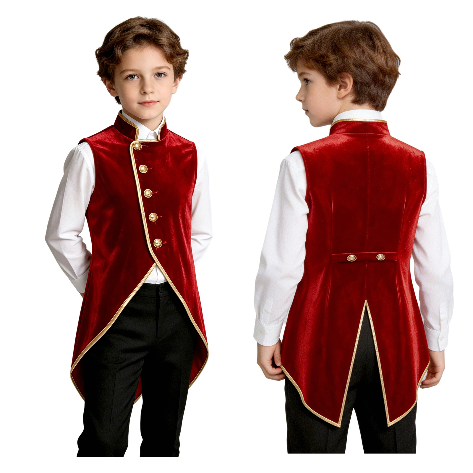 Boys Retro Medieval Velvet Tai - Jackets 评论和价格
