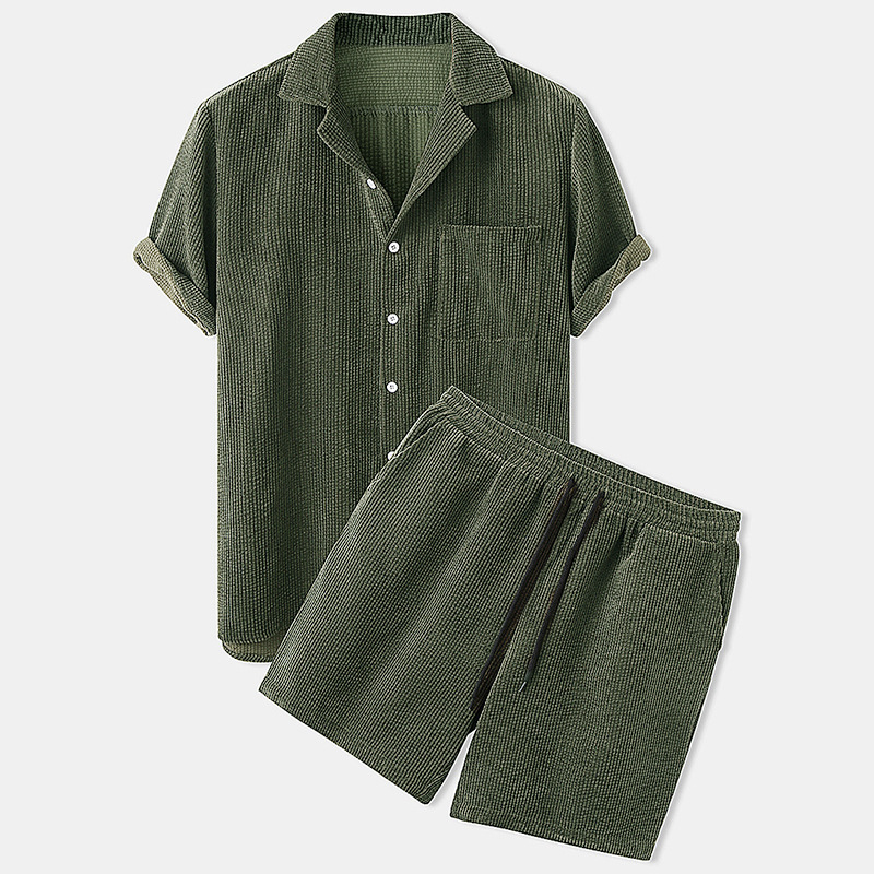 2025 New Men's Summer Corduroy - Corduroy Button Up Shirt Men 评论和价格