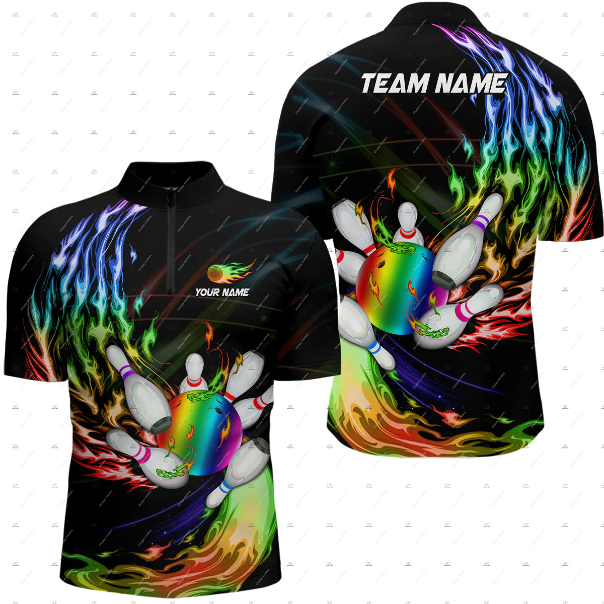 Custom Name Bowling Skull Colo - Short Sleeve Bowling Shirt Retro 评论和价格