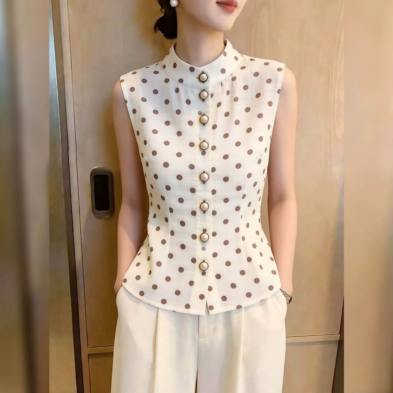 Mandarin Collar Sleeveless Pol - Mandarin Collar Formal Shirt Slim Fit 评论和价格