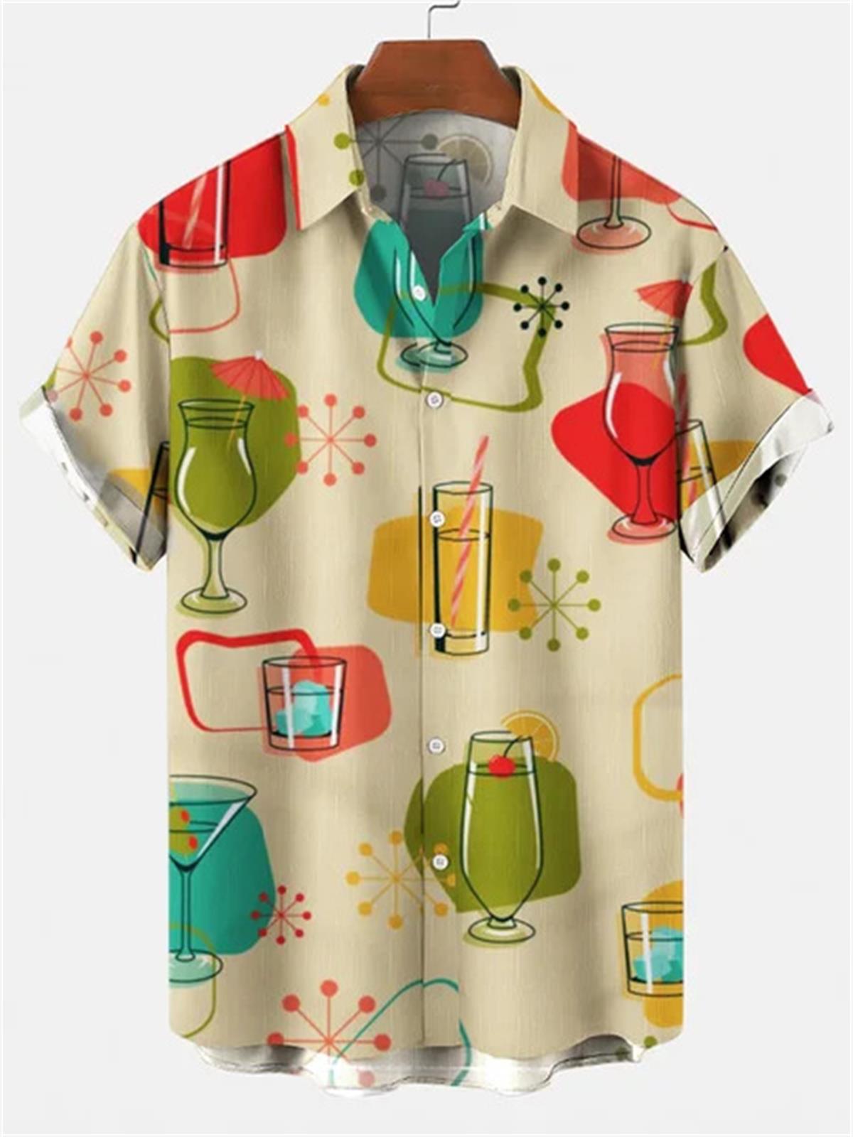 Men's Hawaiian T-Shirt, 3d Flo - Vintage Hawaiian Floral Shirt 评论和价格